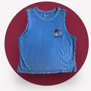 RVCA roses sleeveless cropped tank